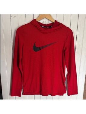 Nike Hooded Long Sleeve Top Red Size XL